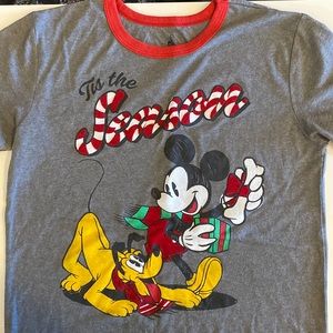 Boys Disney Tis the Season Tee! Mickey Mouse and Goofy Print! Sz 10-12